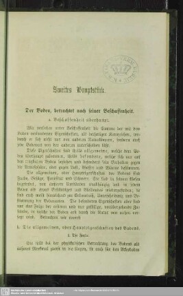 Zweites Hauptstück. Der Boden, betrachtet nach seiner Beschaffenheit