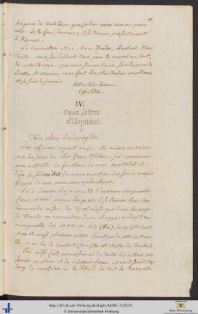 IV. Deux Lettres d'Annibal.
