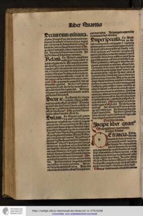 Incipit liber quartus.