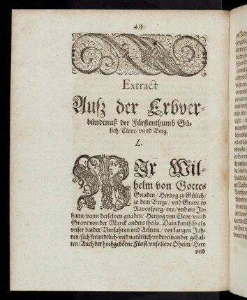 40-45 Extract Ausz der Erdverbuendtnuß ...