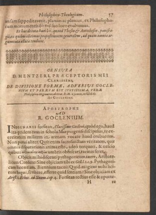 Apostrophe Ad R. Goclenium.