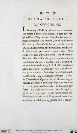 Diana Triforme Tav. CVII. CVIII. CIX