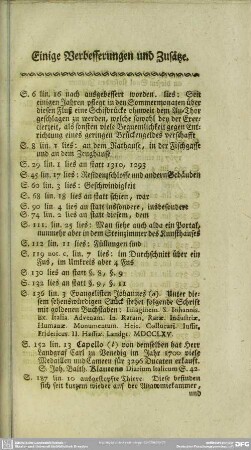 Einige Verbesserungen und Zusätze