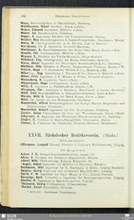 XXVII. Sächsischer Bezirksverein.
