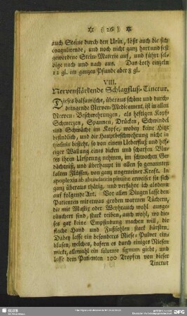 VIII. Nervenstärkende Schlagfluß-Tinctur