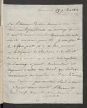 Brief von François Gabriel von Bray an Johann Jacob Kohlhaas