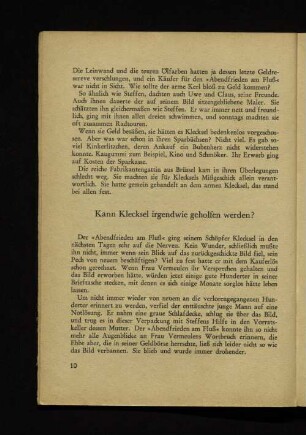 Kann Klecksel irgendwie geholfen werden?