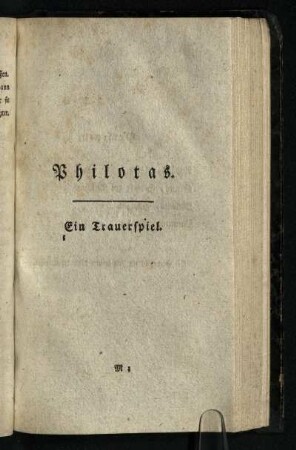 Philotas: Ein Trauerspiel