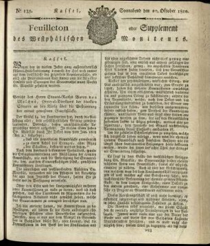 No. 135, Sonnabend den 20. Oktober 1810