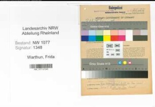 Entnazifizierung Frida Warthun , geb. 28.05.1912 (Angestellte)
