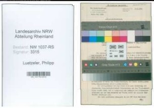 Entnazifizierung Philipp Luetzeler , geb. 18.08.1889 (Betriebskontrolleur)