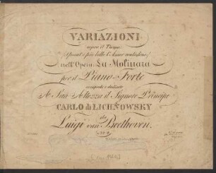 Variazioni sopra il Thema: Quant' è più bello l'Amor contadino nell' Opera: La Molinara : per il Piano-Forte ; No. 2