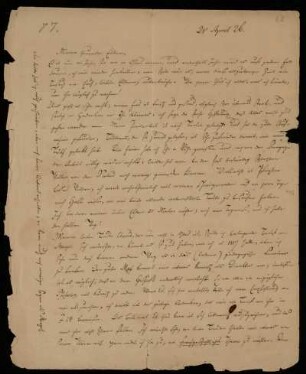 Nr. 68: Brief von Karl Otfried Müller an seine Eltern, Ohne Ort, 28.4.1826