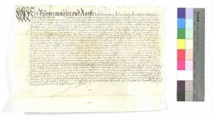 Bürgermeister und Rat der Stadt Gmünd verkaufen an Mutter und Schwestern im Seelhaus zu Gmünd 4 Gulden 2 Ort jährlichen Zins um 100 Gulden.