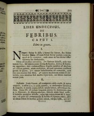 Liber undecimus, de Febribus.