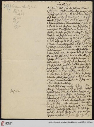 Heid. Hs. 3895 II B - 5,307: Nachlass Heinrich Bassermann, Sonn- und Feiertagspredigten: Predigt zu Jes 60,1-5 (Die Adventsgedanken des Propheten sollen unsern Adventsglauben neu entzünden)