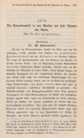 421-441 Die Erwerbsarbeit in den Werken des heiligen Thomas von Aquin : Fortsetzung