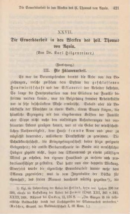 421-441 Die Erwerbsarbeit in den Werken des heiligen Thomas von Aquin : Fortsetzung