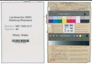 Entnazifizierung Walter Witzel , geb. 10.01.1904 (Buchhaendler)