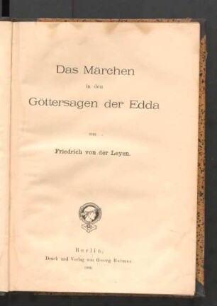 Das Märchen in den Göttersagen der Edda
