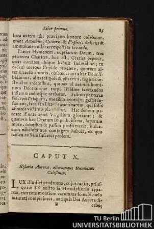 Caput X. Historia Aurorae, aliorumque Numinum Caelestium.