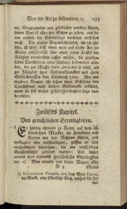 Zwölftes Kapitel. Von gerichtlichen Streitigkeiten.