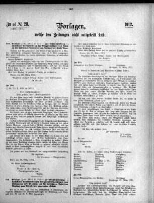 Anlage: Zu ad No. 23 (310-311), 1912/03/25