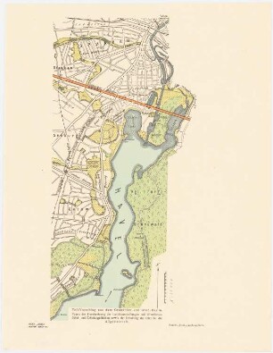 Wettbewerb Groß-Berlin 1910 Spandau - Havel: Zonen- und Grundplan 1:30000