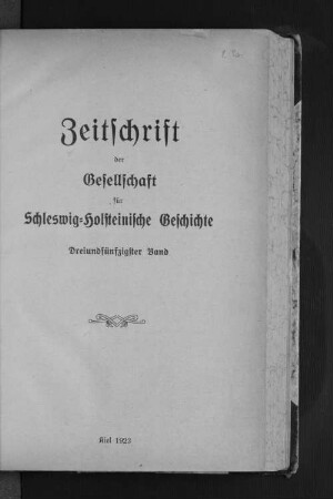 53.1923: Zeitschrift der Gesellschaft für Schleswig-Holsteinische Geschichte