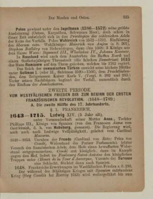 Zweite Periode. Vom Westfälischen Frieden bis zum Beginn der ersten französischen Revolution (1648 - 1789.)