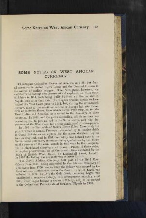Some Notes on West African Currency