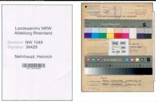 Entnazifizierung Heinrich Nehrhaupt , geb. 05.01.1905 (Kaufmaennischer Angestellter)