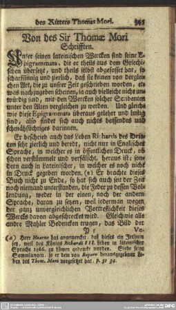 Von des Sir Thomae Mori Schrifften