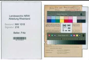 Entnazifizierung Fritz Beller , geb. 09.02.1892 (Uhrmacher)
