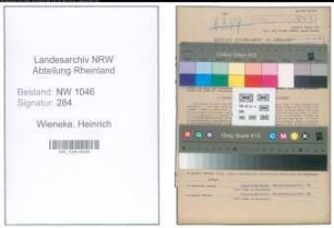 Entnazifizierung Heinrich Wieneke , geb. 29.04.1905 (Heizer)