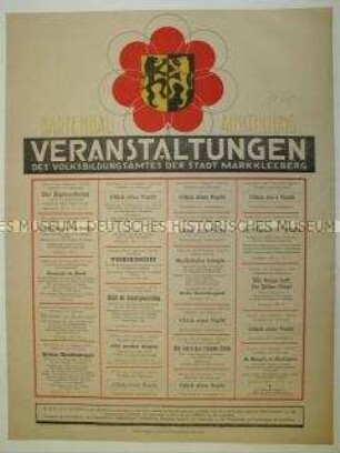 Maueranschlag mit Veranstaltungsprogramm zur Gartenbauausstellung in Markkleeberg