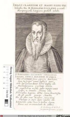 Bildnis Rudolph Goclenius (eig. Göckel) d. Ä.