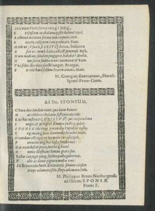 Ad Dn. Sponsum.