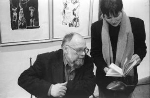 Im Brecht-Haus mit Kito Lorenz und Besucherin