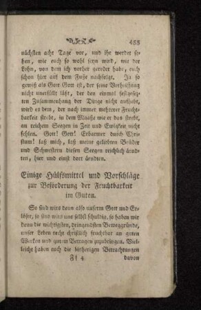 Einige Hülfsmittel und Vorschläge zur Beförderung der Fruchtbarkeit im Guten.
