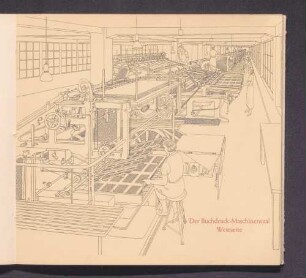 Der Buchdruck-Maschinensaal · Westseite