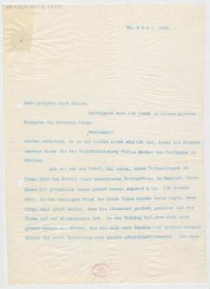 Brief an Bernhard Sekles : 30.03.1910