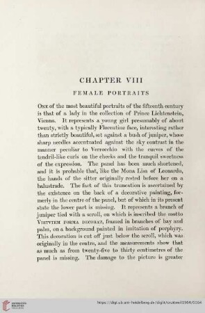 Chapter VIII: Female Portraits