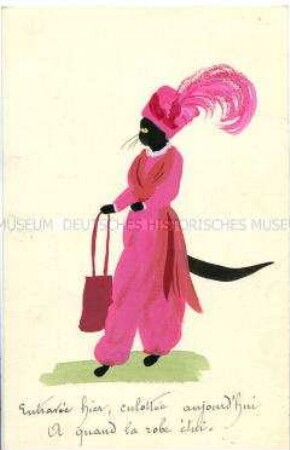 Katze (als Frau) in Hosen