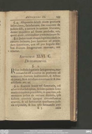 Articuli XLVI. C. De examine rei.