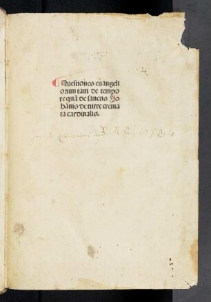 Quaestiones Evangeliorum de tempore et de sanctis