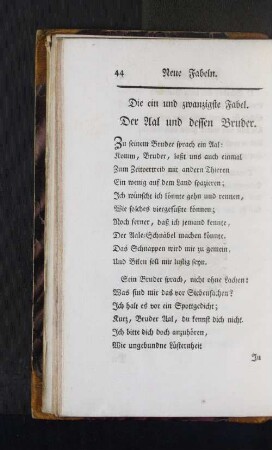 Die ein und zwanzigste Fabel. - Die dreyßigste Fabel.]