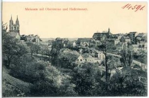 Meißen. Obermeisa u. Hintermauer - Domtürme, St. Afra-Kirche