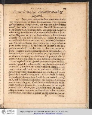 Errores de Baptismi Adjunctis vitandi & fugiendi.
