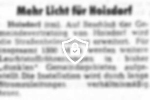 Mehr Licht für Hoisdorf